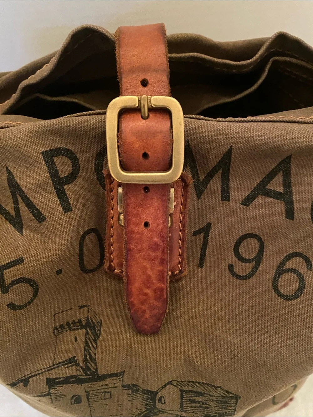 Campomaggi Teodorano Canvas & Leather Tote Bag - Made in Italy-Vintage Look